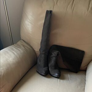 Frye olive green suede boots